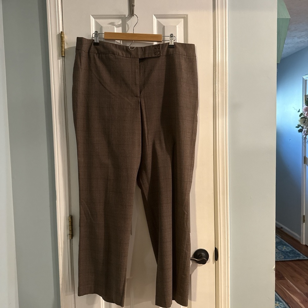 Grace Elements Brown Plaid Trousers